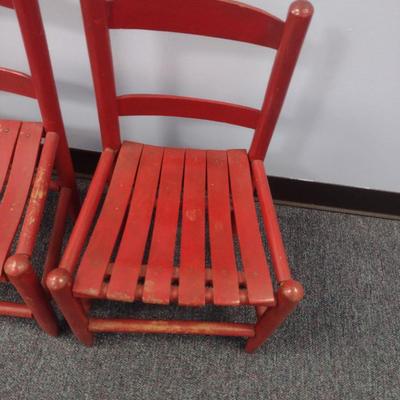 Pair of Wooden Children's Chairs