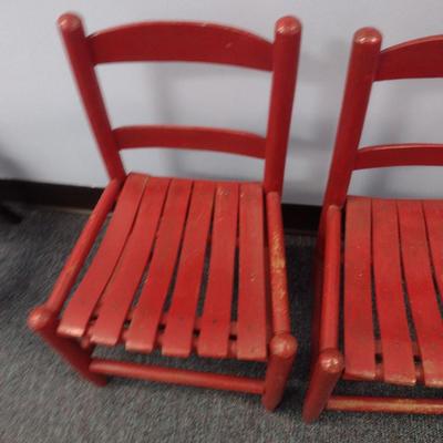 Pair of Wooden Children's Chairs