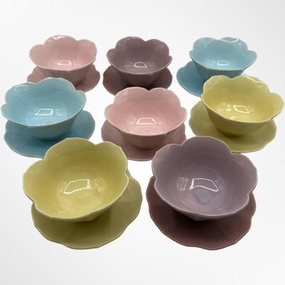 Lillian Venon Lotus Bowls and Saucers