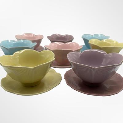 Lillian Venon Lotus Bowls and Saucers