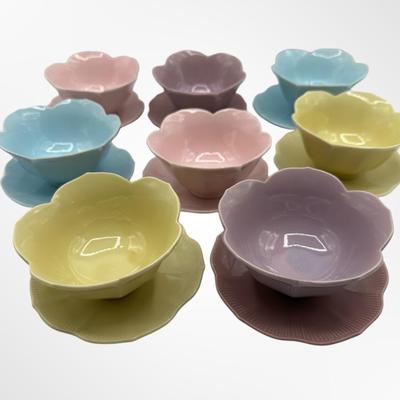 Lillian Venon Lotus Bowls and Saucers