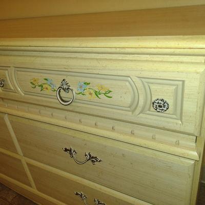 Wood Finish Six Drawer Dresser- Approx 51 1/2" x 17" x 30 1/2" Tall