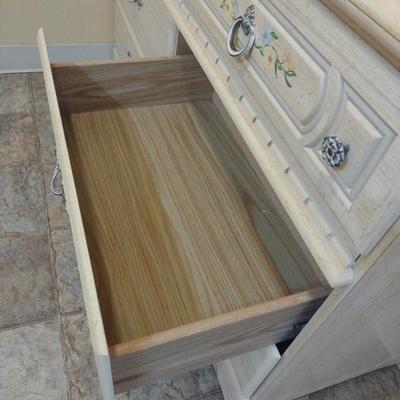 Wood Finish Six Drawer Dresser- Approx 51 1/2" x 17" x 30 1/2" Tall