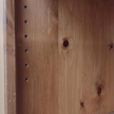 Wood Finish Book/Storage Case with Adjustable Shelves- Approx 36" x 18" x 78" Tall