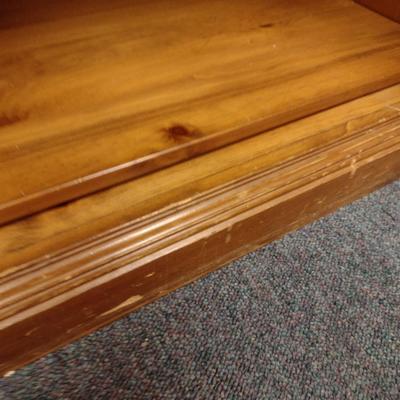Wood Finish Book/Storage Case with Adjustable Shelves- Approx 36" x 18" x 78" Tall