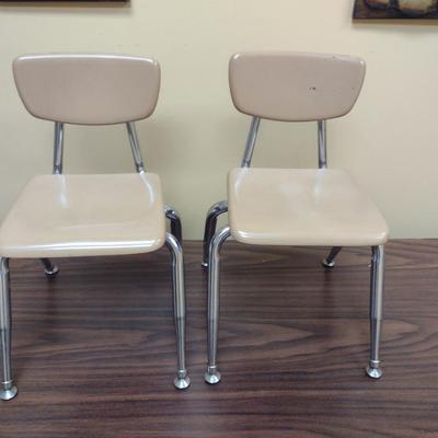 Pair of Vintage Virco Metal Frame Children's Chairs