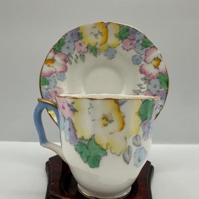 Staffordshire English Fine Bone China Cup and Saucer