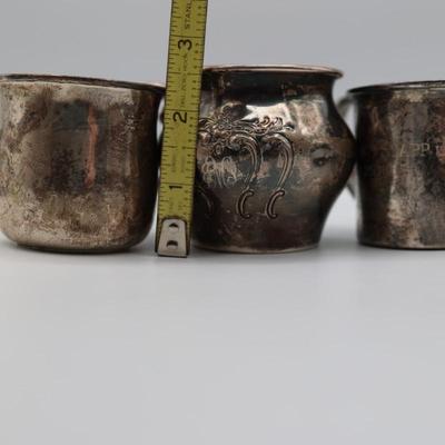 Six Sterling Silver Small Cups