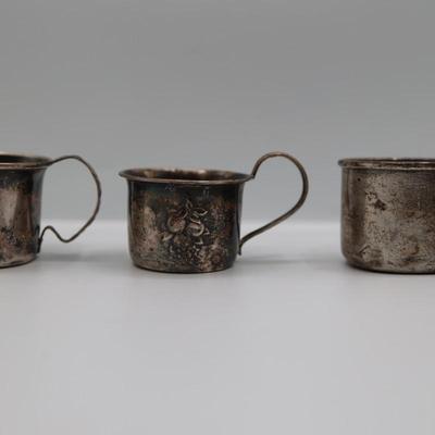 Six Sterling Silver Small Cups