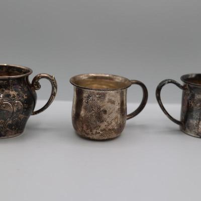 Six Sterling Silver Small Cups