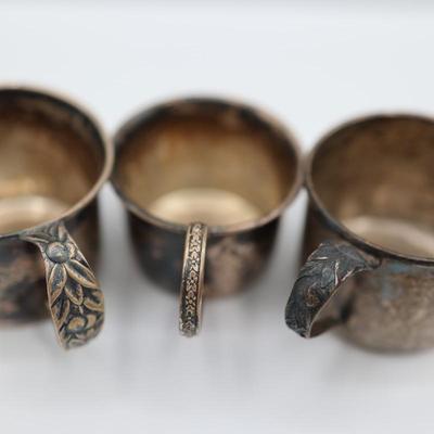 Six Sterling Silver Small Cups