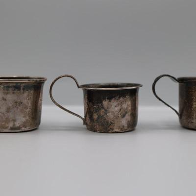 Six Sterling Silver Small Cups