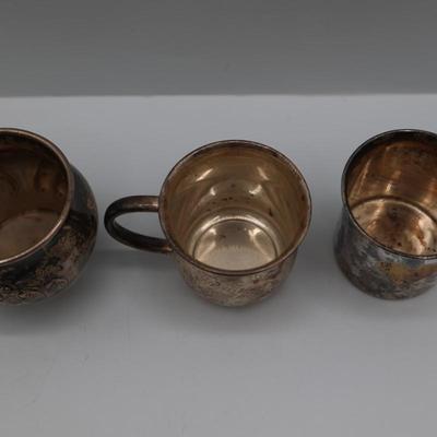 Six Sterling Silver Small Cups