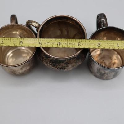 Six Sterling Silver Small Cups