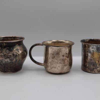 Six Sterling Silver Small Cups