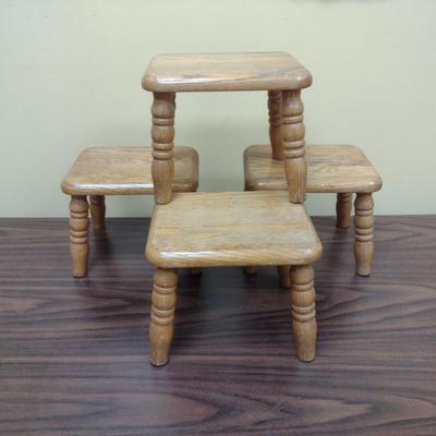 Four Wooden Step Stools
