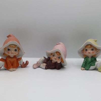 Pixies Vintage Homeco Ceramic 3 Figurines