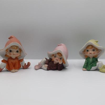 Pixies Vintage Homeco Ceramic 3 Figurines