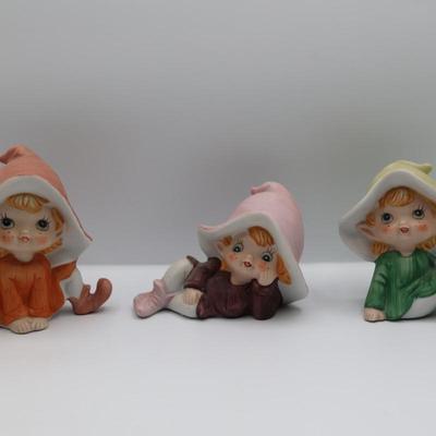 Pixies Vintage Homeco Ceramic 3 Figurines