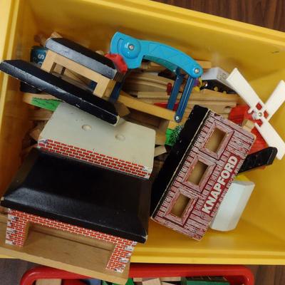 Collection of Wood Children's Toys- Blocks and Train Track