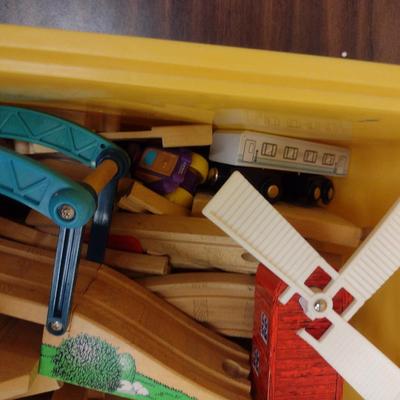 Collection of Wood Children's Toys- Blocks and Train Track