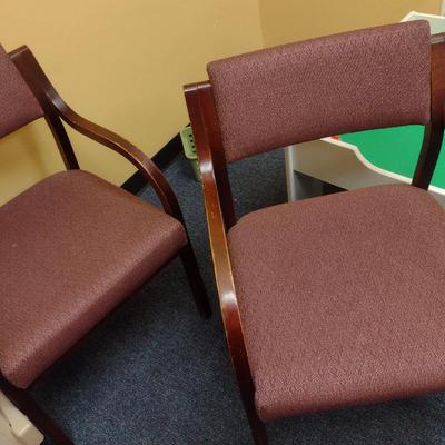 Pair of Wood Frame Upholstered Chairs