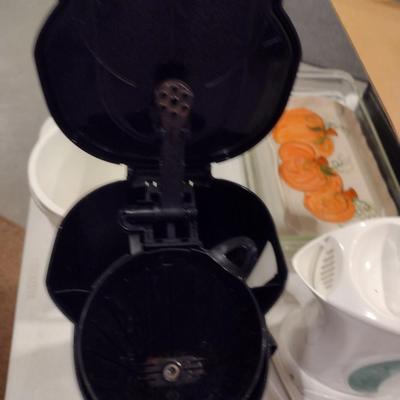 Assorted Kitchen Ware- Coffee Pot, Electric Kettle, Aluminum Buffet Pans, etc.