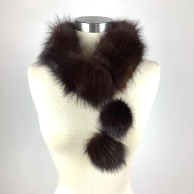 243 Fur Pom-Pom Scarf