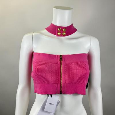 244 BALMAIN Pink Crop Top Size 42