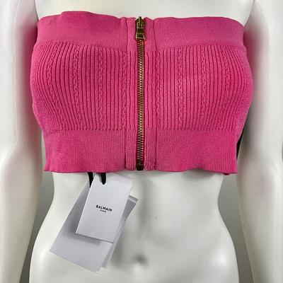 244 BALMAIN Pink Crop Top Size 42