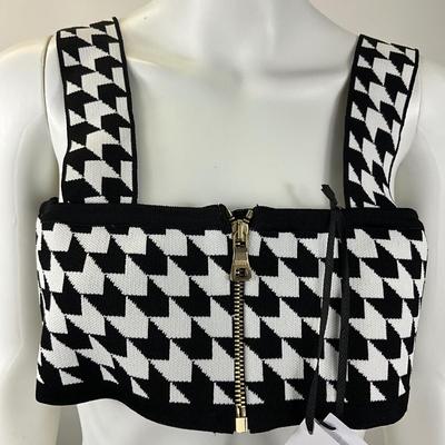 245 BALMAIN Monogram Crop Top Size 46