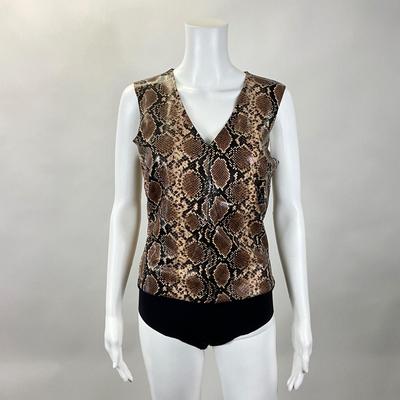 258 Commando Faux Leather Snake Print Body Suit Size L