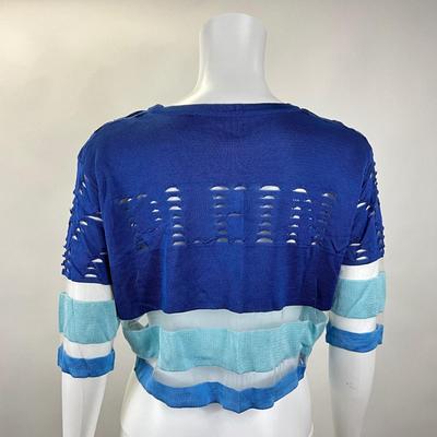 259 PHILIPP PLEIN Blue Crop Top Size M