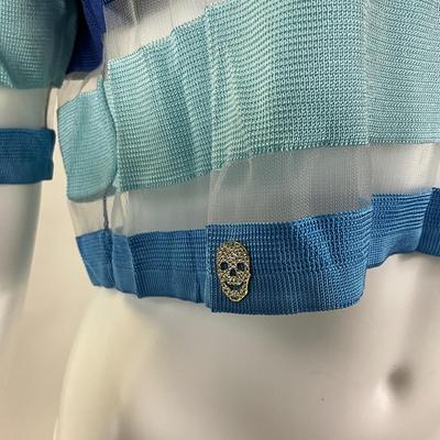 259 PHILIPP PLEIN Blue Crop Top Size M