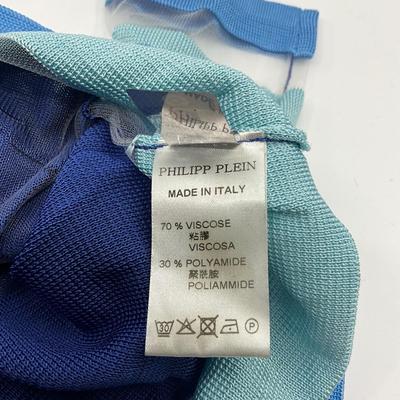 259 PHILIPP PLEIN Blue Crop Top Size M