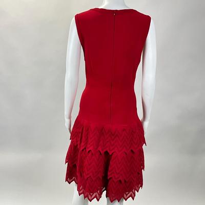 260 New with Tag ALAÏA Paris ZigZag Volant Rogue Red Dress Size XL