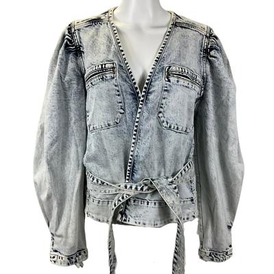 261 ULLA Johnson Denim Whitewashed Jacket Size XL