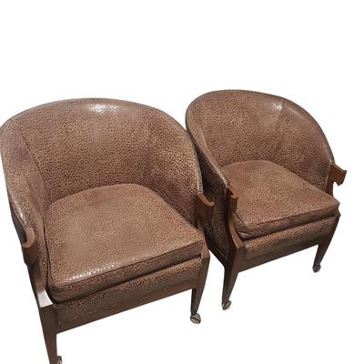 Pair of Vintage Baker Barrel Chairs (1018BR-KD)