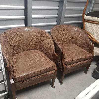 Pair of Vintage Baker Barrel Chairs (1018BR-KD)
