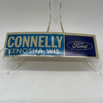 Vintage Automotive Equipment Sticker - Connelly Ford of Kenosha Wisconsin