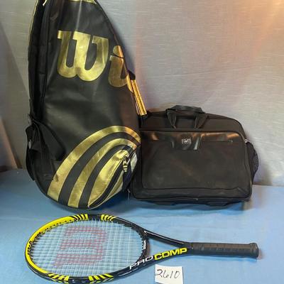 Tennis Racket, Bag and Computer Bag