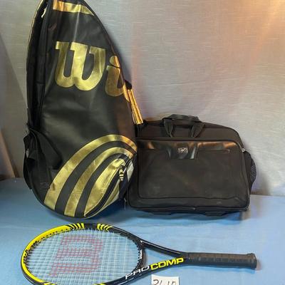 Tennis Racket, Bag and Computer Bag