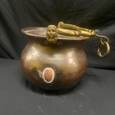 Copper Pot & Pitcher With Brass Handles (1020CR-MG)