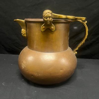 Copper Pot & Pitcher With Brass Handles (1020CR-MG)