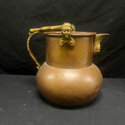 Copper Pot & Pitcher With Brass Handles (1020CR-MG)