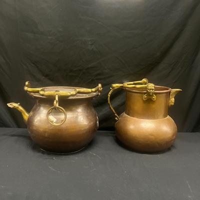 Copper Pot & Pitcher With Brass Handles (1020CR-MG)