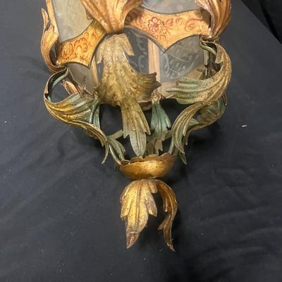 Metal & Etched Glass Hanging Light (1020FR-MG)