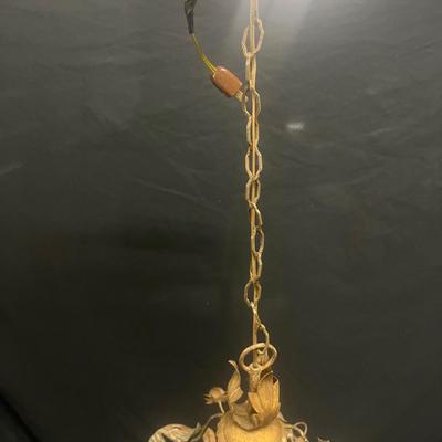 Metal & Etched Glass Hanging Light (1020FR-MG)