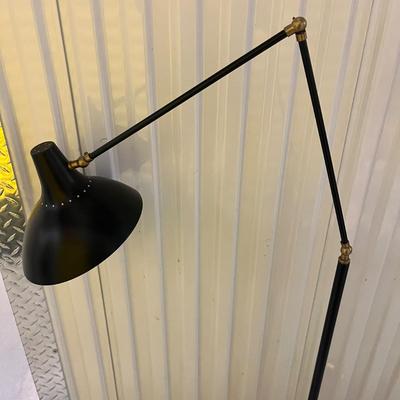 Pair of Black Metal Adjustable Floor Lamps (1018CR-MG)