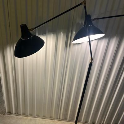 Pair of Black Metal Adjustable Floor Lamps (1018CR-MG)